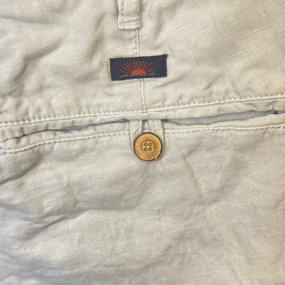 Faherty‎ Men's Malibu Linen & Cotton Chino Shorts Light Blue Size 34